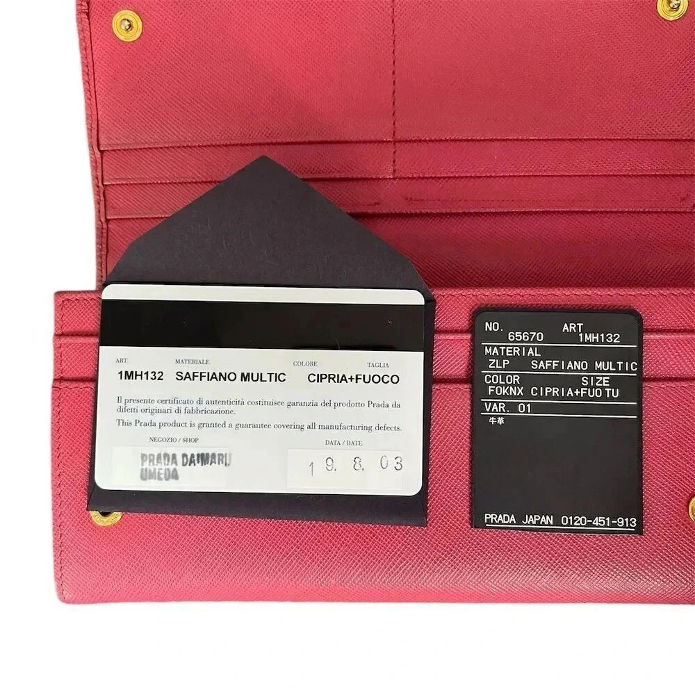Prada Women's Pink Saffiano Leather Bow Wallet - Picture 4 of 7